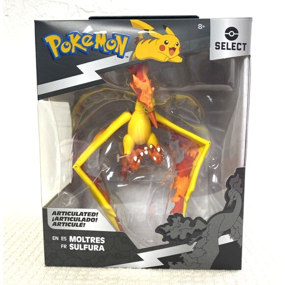 Pokemon Articulated Battle Figure MOLTRES 6" Select 2022 Series 3 Yellow - Picture 1 of 11